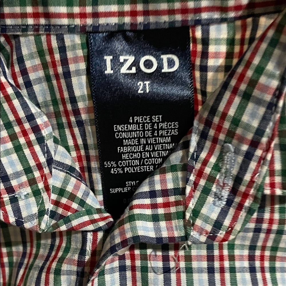 Izod Multicolor Plaid Button Down Shirt - Picture 2 of 2